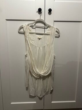 Silent & Noise Lightweight Cream Draped Tank Top